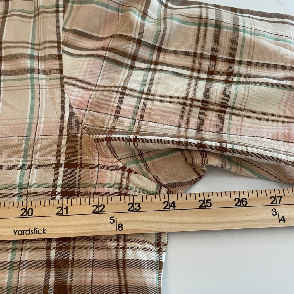 Ralph Lauren Mens Classic Fit Plaid Button Down Shirt Brown Pink Green - Picture 8 of 10